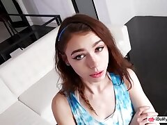 Puny teen Lucy Cline rammed by her dad