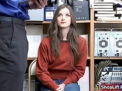 Nubile shoplifter pussy tucked by officer
