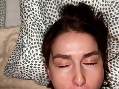 Night intercourse from a couple and facial KleoModel