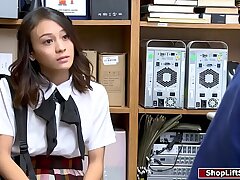 Chinese college girl steals and gets fucked