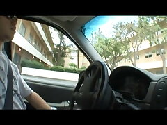 Old sneak woos two hot blondes to deepthroat him dry