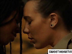 Ebony and milky lesbians in jail