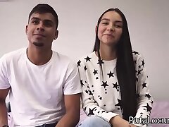 Parejitas: Valerin y sus pezones de chocolate. Pareja colombiana en casting pornography