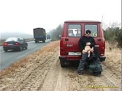 real fuck on phat public street