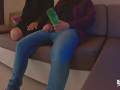 I put my dick in a cage of chips and complied my stepmom! HER answer was amazing!