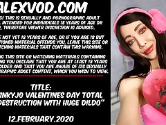 Hotkinkyjo Valentines day full ass-fuck destruction with huge fake penis