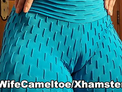 Molten wife's cameltoe in gym stretch pants