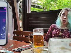 Remote ejaculation manage of my stepsister in pub!