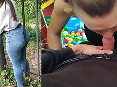 A stranger freed a fantastic girl from a trap and screwed in her mouth and ass