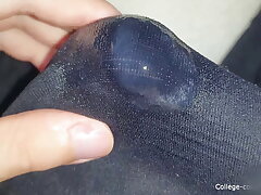 Bj and hand-job over underwear until ejaculation, underwear hand-job