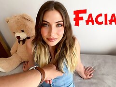 Facial cumshot for a shy girl in her apartment when her parents are not home, suck off to an unknown stud