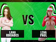 Battle Of The Babes - Lana Rhoades vs Lena Paul - The Ultimate Bouncing Good-sized Inborn Tits Competition