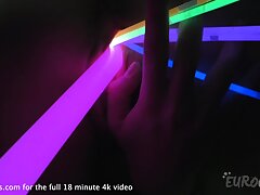 pretty new honey stretching her pussy with glow slams creative pornography kink
