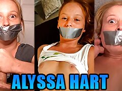Tiny Sandy-haired Alyssa Hart Duct Gauze Ball-gagged In Three Steaming Gag Fetish Videos