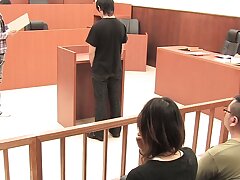 In Courtroom on the Table with 3 Dick
