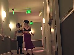What an extraordinaire 3 way girl/girl act with three super-sexy lovelies and a big milky wire on
