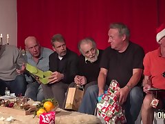 Wondrous elderly vs young gangbang