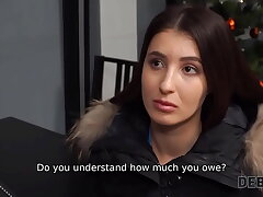 DEBT4k. Female owes money and she is porked after the debt collector finds her