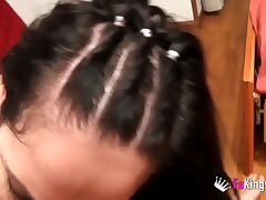 She gargles 2 brothers and they Double penetration her snatch