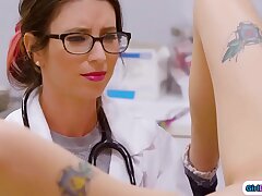 Stepmother and stepteen seduce their doc