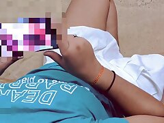 Indian Suman watching the pornography and got caught by stepbrother and she asked for sex