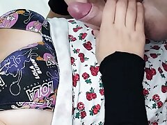 Stepsister Titty Fuck and Huge Cumshot in My Bra