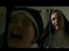 Caning girl-on-girl nun babe