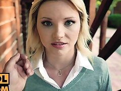 Point of view - Uber-cute teen Zazie Skymm luving anal invasion for the first time