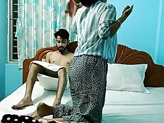 Indian youthful stud poking rock hard room service motel gal at Mumbai! Indian motel hookup