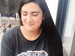 Inhale job brunette girl