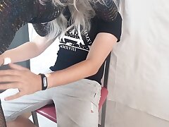 Super-sexy blonde likes a new cock