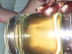 Desi gash swallowing pissing