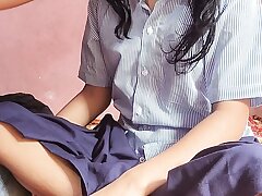 Student kavita sucks puny cock of educator and gets screwed by him