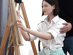 TeenMegaWorld - Creampie-Angels - Rock-hard fuck at the easel