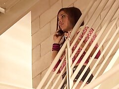 Nubile gal in pink socks fucking