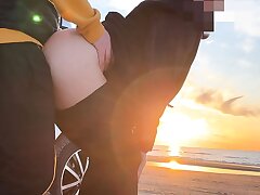 sunset lovemaking at the beach in yoga leggings - projectsexdiary