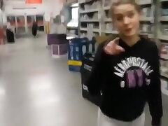Stranger female sucks my dick in Walmart