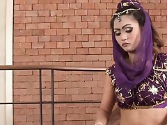 beautiful woman from the land of smirks makes naughty sex games with her american cowboys