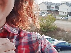 girl cums from shopping and the risk of being seen