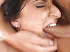 nasty black-haired lets 2 cocks stick in her vulva