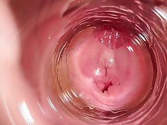 Camera deep inside Mia's twat