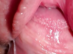 Close up pound with my horny roommate and cum on shaved pussy