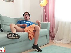 Fakehub - Scorching Brit Indian honey Marina Maya cleans the jizz off school bedroom mates glasses after tugging accident