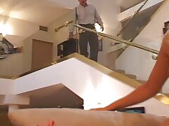 employee caught by manager having office sex as punishment they have to deep-throat his nutsack