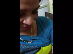 Indian MILF finger-tickled by counterpart in office in restroom