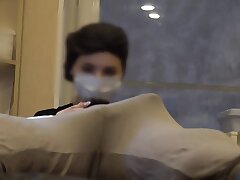 Bulge lollipop flash at a beautician appointment