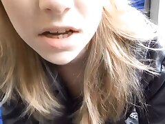 In Public With Jizz On My Face! Public handjob!