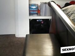 Ebony goddess splooging in her bedroom