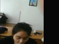 Chinese girl milks dark-hued hard-on