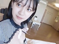 A Chinese sweetheart with dark-hued hair, and moreover monstrous tits, after a blowjob, she jizzes in her mouth, uncensored